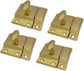QCAA Oval Turn Cabinet Latch, for Cupboard & Other Furniture, Small, Brass Plated, Made in Taiwan, 4 Pack