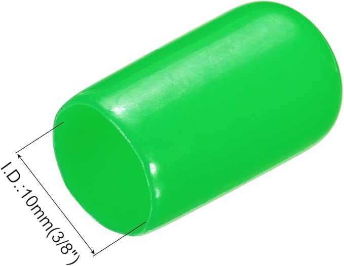 uxcell 20pcs Rubber End Caps 10mm(3/8") ID Vinyl PVC Round Tube Bolt Cap Cover Screw Thread Protectors Green