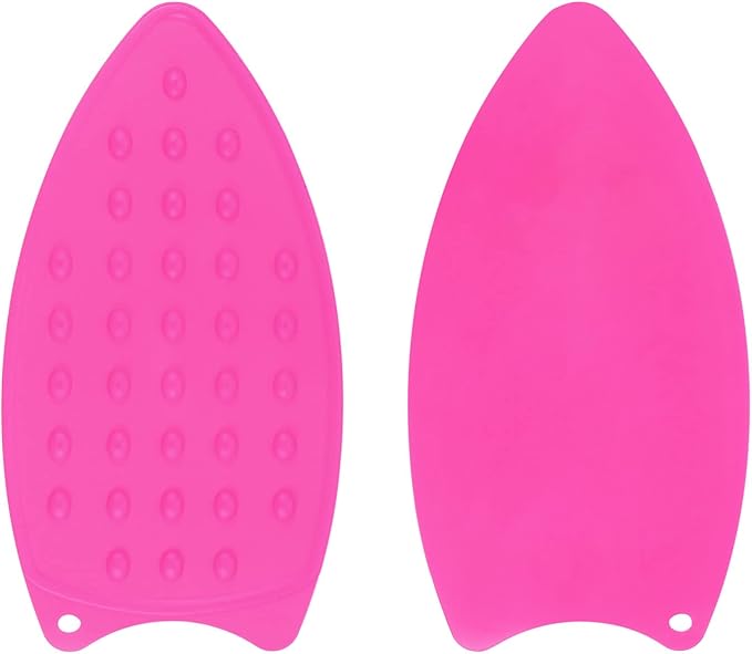 HARFINGTON 2pcs Silicone Iron Rest Pad, Multipurpose Iron Hot Resistant Mat Iron Rest Plate for Ironing Board Hot Heat Resistant Steam Compact Mat, Fuchsia