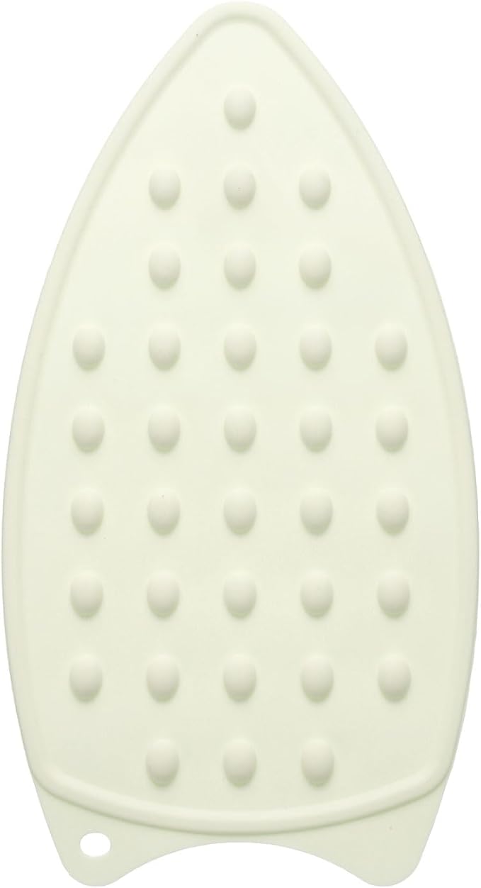HARFINGTON Silicone Iron Rest Pad, Multipurpose Iron Hot Resistant Mat Iron Rest Plate for Ironing Board Hot Heat Resistant Steam Compact Mat, Cream
