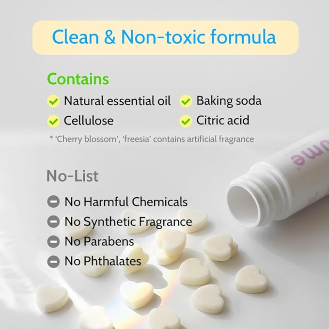 Effervescent Bathroom Air Freshener - Lemon Eucalyptus - Toilet Deodorizer, Bathroom Odor Eliminator, Toilet Freshener, Flushable Air Freshener Toilet Tablets, 3 Pack (90 Tablets)