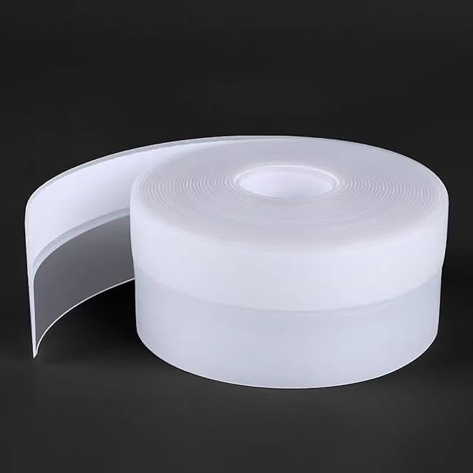 Dstorelhp Upgraded Weather Stripping, No Residue Door Draft Stopper, Silicone Seal Strip for Doors Windows Shower Glass Gap, Transparent 16.4 Feet Long (Width 35mm)