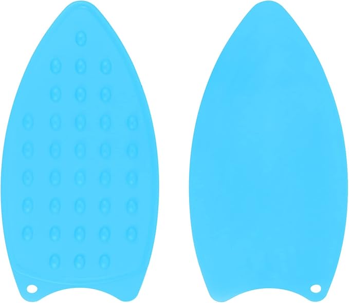HARFINGTON 2pcs Silicone Iron Rest Pad, Multipurpose Iron Hot Resistant Mat Iron Rest Plate for Ironing Board Hot Heat Resistant Steam Compact Mat, Blue