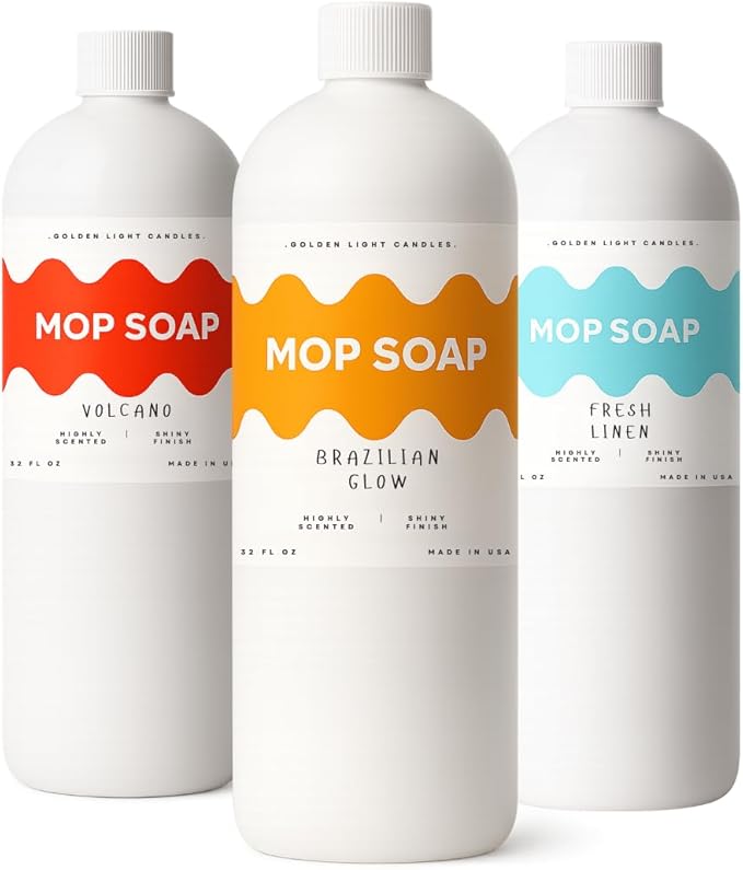 Mop Soap – Highly Scented Luxury Floor Cleaner Concentrate – Fresh Linen Scent, Leaves Floors Shiny Without Any Residue – Multi-Surface Floor Mopping Solution, Made in USA, 32 oz