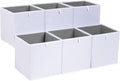Amazon Basics Cube Organizer Bins, Collapsible Storage Baskets for Shelves, White, Pack of 6, 10.5x10.5x11"
