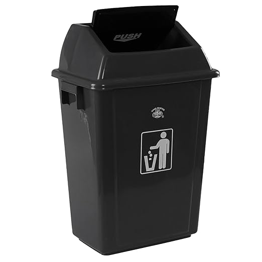 4-Pack 13 Gallon Plastic Swing Top Kitchen Trash Can, Garbage Bin with Lid
