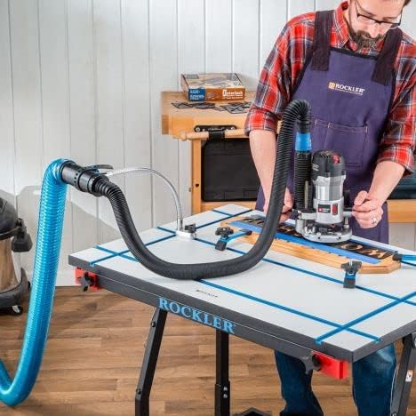 Dust Right 2.5'' Shop Vac Hose Kit – Expandable Blue Shop Vac – 2-1/2” Elastic, Flexible Polymer Vacuum Hose Extend up to 12’ L – Kit Includes 2.5” Expandable Hose, 2-1/2 Hose Clamp, Swivel Fittings