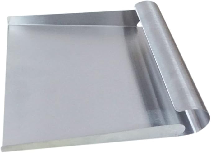 Stainless Steel Food Scooper, Food Mover, Food shovel Spatula, Cutting-board Scraper, Bench Scrape, Dough Cutter Tool, with Flat Bottom - for Cutting-board, Griddle, Containers, Serving (5.9")