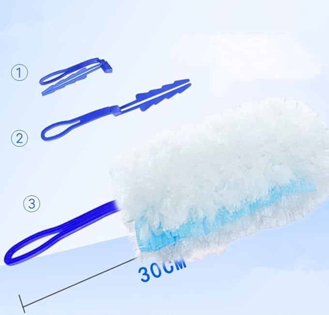360 Degree Dusters Multi Surface Duster Refills Kit Extender Handle (1 Long Handle to + 1 Short Handle + 12 Duster Refills)