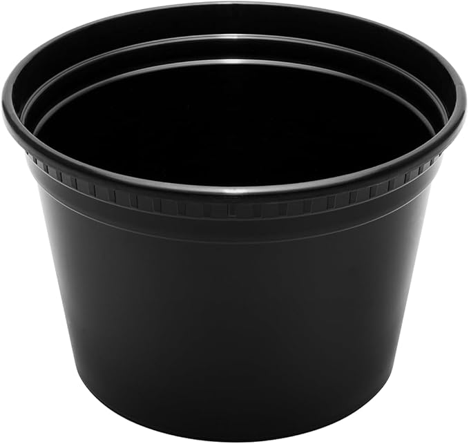 Karat [16oz - 240 ct Black PP Injection Molded Round Deli Containers with Lids (FP-IMDC16-PPB)