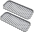 Silicone Sponge Holder 2 Pack, Dish Soap Holder for Kitchen Counter, Waterproof Sponge Soap Tray for Kitchen Sink Bathroom, Multipurpose Sink Caddy Organizer for Soap Dispenser Light Grey