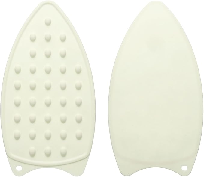HARFINGTON 2pcs Silicone Iron Rest Pad, Multipurpose Iron Hot Resistant Mat Iron Rest Plate for Ironing Board Hot Heat Resistant Steam Compact Mat, Cream