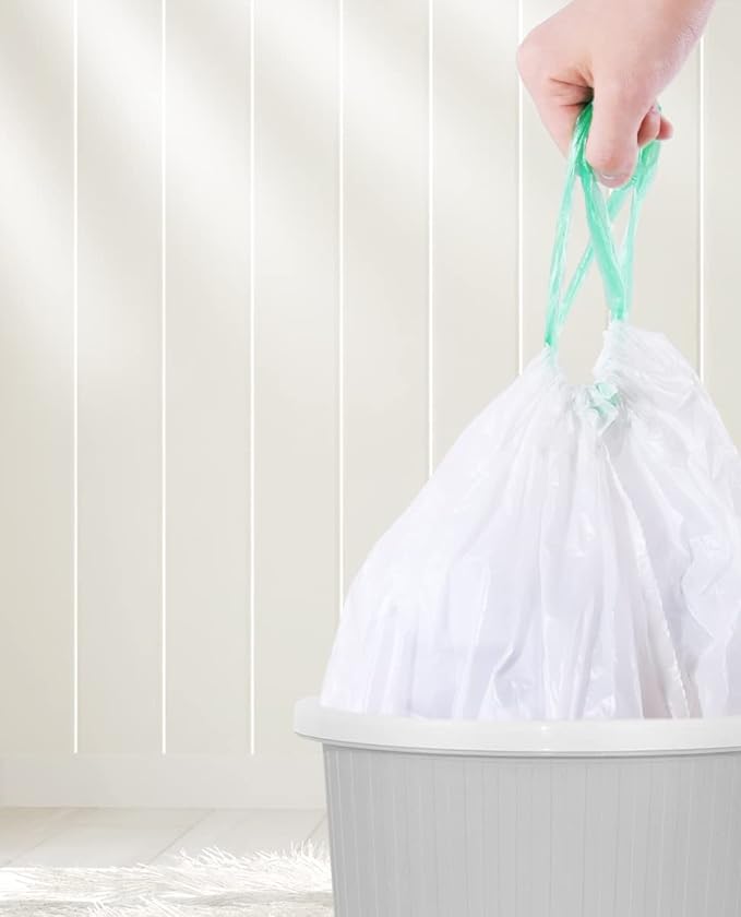 8 Gallon Trash Bag 120 Count, Unscented Strong Drawstring Garbage Bag Fit 30 Litter Trash Can, for Kitchen, Bathroom, Bedroom, Office ( Green )