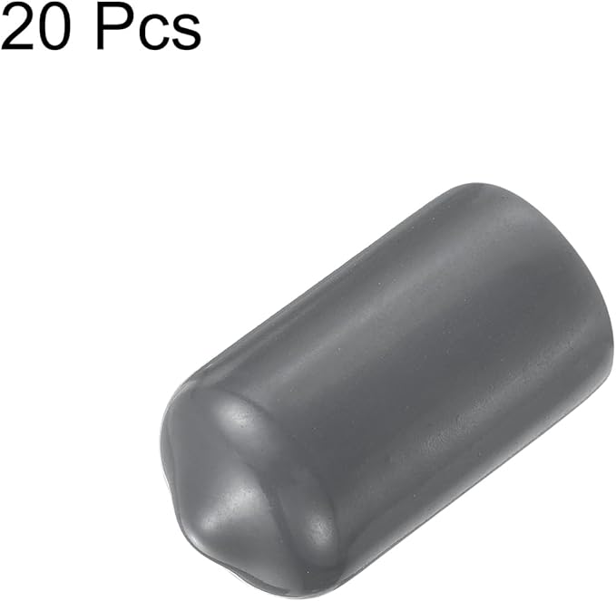 uxcell 20pcs Rubber End Caps 8.5mm ID Vinyl Round Tube Bolt Cap Cover Thread Protectors Dark Grey