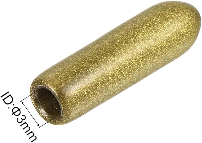 uxcell 20pcs Rubber End Caps 1/8"(3mm) ID Vinyl Round Tube Bolt Cap Cover Thread Protectors Gold