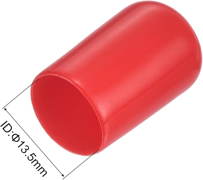 uxcell 20pcs Rubber End Caps 13.5mm ID Vinyl Round Tube Bolt Cap Cover Thread Protectors Red