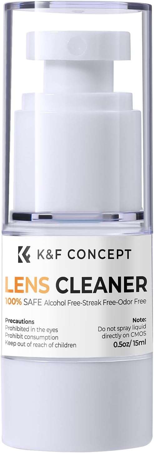 K&F CONCEPT Spray and Microfiber Lens Cleaner Care Kit, Non-Flammable Camera Lens Cleaner and Digital Sensor Cleaning Solution,for Coated Lenses, Binoculars, Scopes, Cameras, and Glasses