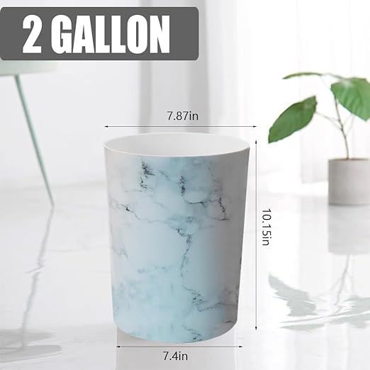 Feisco Small Trash Can for Bathroom, 2 Gallon Trash Can Trash Bin Wastebasket Garbage Can for Kitchen,Bathroom Office, Bedroom,Dorms,Laundry Room (White, 1 Pack)
