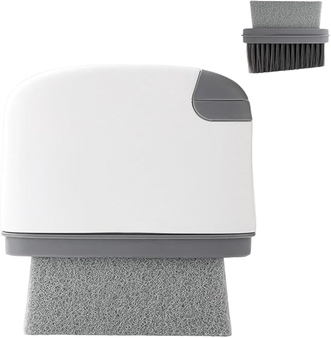 2 in 1 Groove Cleaning Brush, Upgraded Crevice Cleaning Brush & Magic Window Track Cleaner for Sliding Door Tracks, Window Sills, Tile Lines, Car Vents, Kitchen and Bathroom Tight Spaces (1PC)