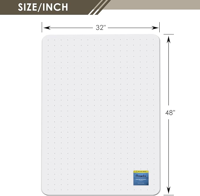 Azadx Heavy Duty Office Chair Mat for Carpet 32" x 48" Hard Material Chair Mat for Carpeted Floor Non-Slip Carpet Protector for Office Easy Glide Desk Floor Mat for Office Chair on Carpets 2 Pack