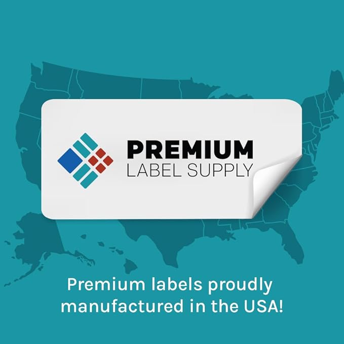 Premium Label Supply Bright Neon Color Fluorescent Sticker Labels - 1.5" x 1.5" Square Labels - (Fluorescent Yellow, 2,400 Labels)