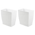 iDesign Small Rectangular Bathroom Trash Cans - Set of 2 - White - Made in USA
