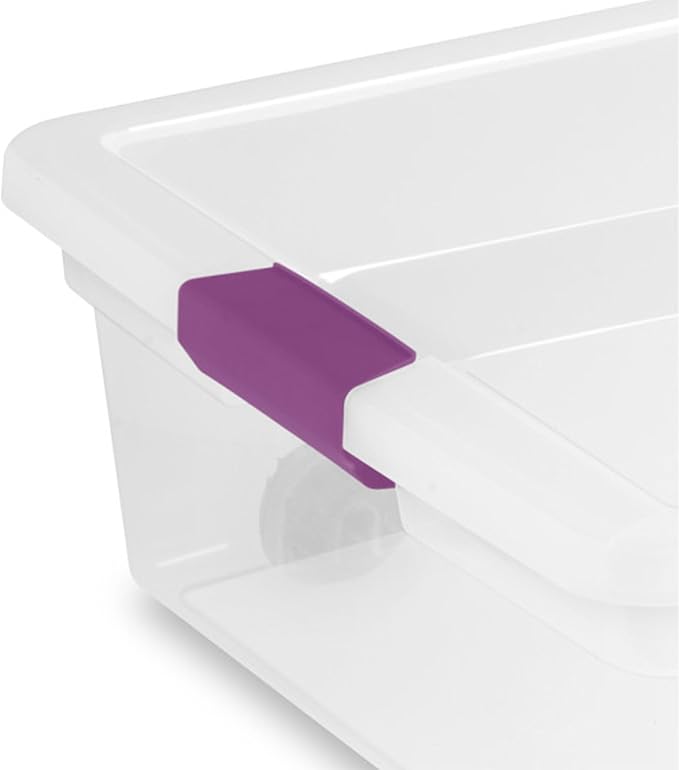 Sterilite 12-Pack ClearView Latch Box, Wheeled Underbed Organizer Bins for Home, 60 Quart