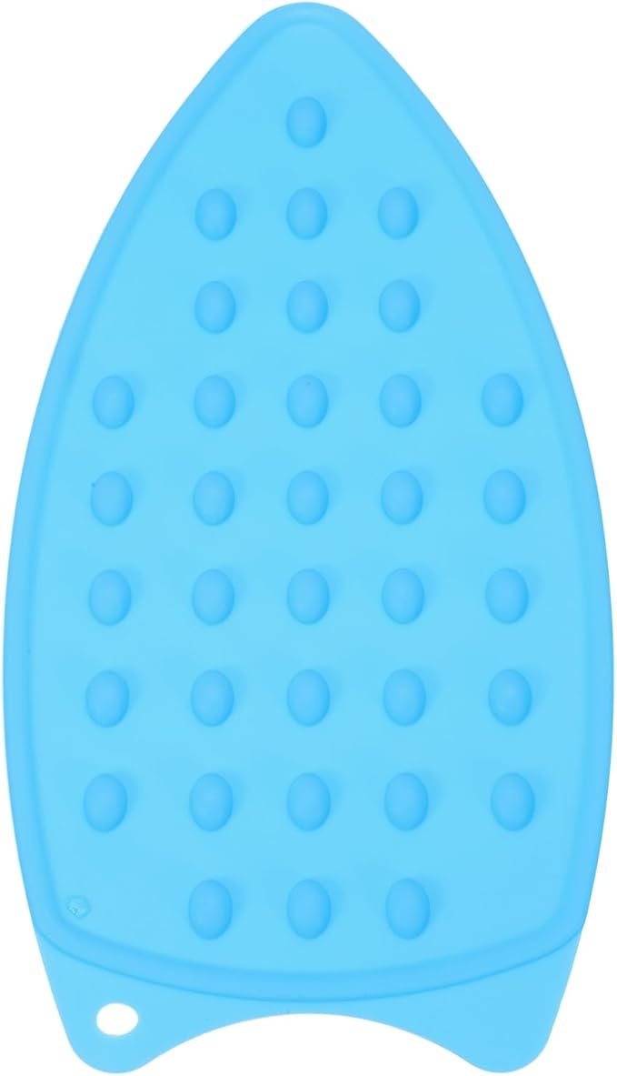 PATIKIL Silicone Iron Rest Pad, Multipurpose Hot Heat Resistant Iron Rest Plate Protective Pad for Ironing Board Hot Resistant Steamer Steam Compact Mat, Blue