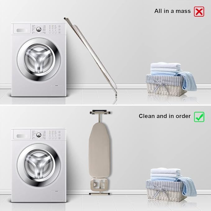 Ironing Board Hanger Wall Mount Ironing Board Holder Organizer Wall Rack for Laundry Rooms Storage Rack Hanging Shelf Hanger (Black-2 PCS)