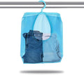 Clothespin Bag, Multi Purpose Hanging Mesh Storage Bag Clothespin Bag with Hanger for Socks Stockings Bra Underwear Bathroom(Blue)