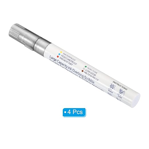 PATIKIL Grout Pen, 4 Pack Silver Tile Marker Waterproof Grout Sealer Pen Tile Repair Pens Paint Pens for Wall Floor Bathroom Kitchen Refresh