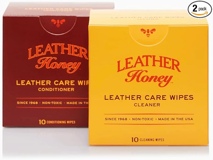 Leather Honey Conditioner Wipes with Cleaner Wipes