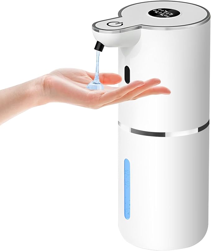 Automatic Liquid Soap Dispenser,6 Level Adjustable Liquid, Wall Mount Soap Dispenser,USB Rechargeable with LED Display,12.8oz/ 380ml Touchless Hand & Dish Dispenser for Bathroom, Kitchen