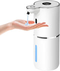 Automatic Liquid Soap Dispenser,6 Level Adjustable Liquid, Wall Mount Soap Dispenser,USB Rechargeable with LED Display,12.8oz/ 380ml Touchless Hand & Dish Dispenser for Bathroom, Kitchen