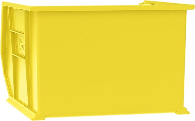 Akro-Mils 30270 AkroBins Plastic Storage Bins, Space-Saving Stackable Bins for Garage, Pantry, Craft Organization, 18-Inch x 16-Inch x 11-Inch, Yellow, 3-Pack
