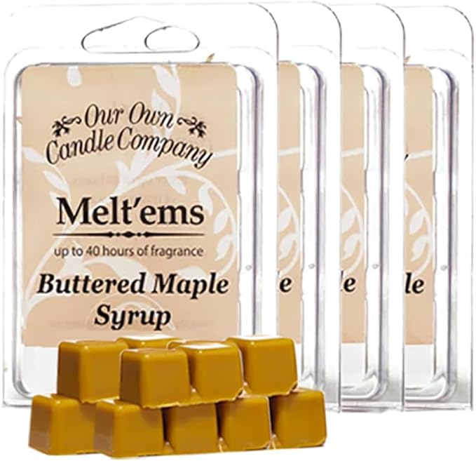 Our Own Candle Company Premium Wax Melt, Buttered Maple Syrup Scent, 6 Cubes, 2.4 oz (4 Pack)