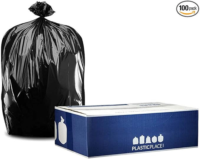 Plasticplace 40-45 Gallon Trash Bags On Rolls 1.2 Mil, 40"w X 46"h, 100 Count