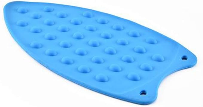 LeLehome Silicone Iron Rest Pad for Ironing Board Hot Heat Resistant Steam Compact Mat Anti-Slip Home Tools, Blue