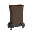 23 Gallon Brown Slim Jim Trash Can with Dolly
