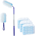 360 Degree Dusters Multi Surface Duster Refills Kit Extender Handle (1 Long Handle to + 1 Short Handle + 12 Duster Refills)