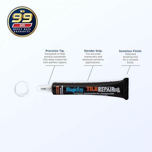MagicEzy Tile Repairezy (Clear): Clear Scratch Repair Touch Up Filler for Scratch Removal and Chip Repair on Tiles, Kitchen Cupboards, Enamel, Vases, Ceramic