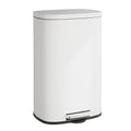 WLIVE 13 Gallon Stainless Steel Trash Can with Inner Bucket, Kitchen Garbage Can with Lid, 50L Soft Close Step Trash Can with Metal Foot for Home, Kitchen, Laundry Room, Office, White