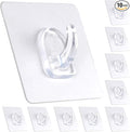 Adhesive Hooks, Heavy Duty Utility Hooks 20 lb(Max) Waterproof and Oilproof Removable, Clear Seamless Hooks Reusable Wall Hook for Kitchen Bathroom Bedroom Office - 10 Pack