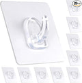 Adhesive Hooks, Heavy Duty Utility Hooks 20 lb(Max) Waterproof and Oilproof Removable, 20 Pack Seamless Hooks Reusable Wall Hook for Kitchen Bathroom Bedroom Office