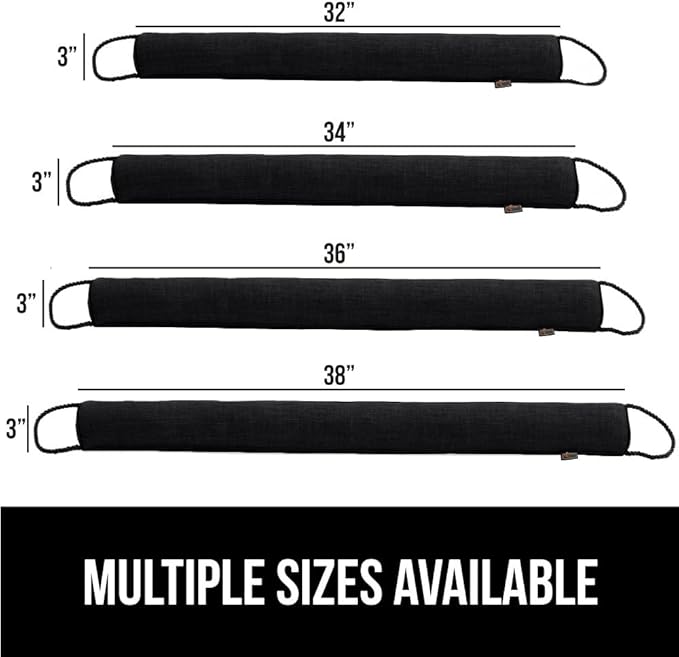 GORILLA GRIP Door Draft Stopper for Bottom of Doors, Weather Stripping Seal Blocks Hot Air, Noise, Bugs, Keeps Cold AC in, Sound Proofing Easy Install Gap Filler, Home Essentials, 38 Inch, Black