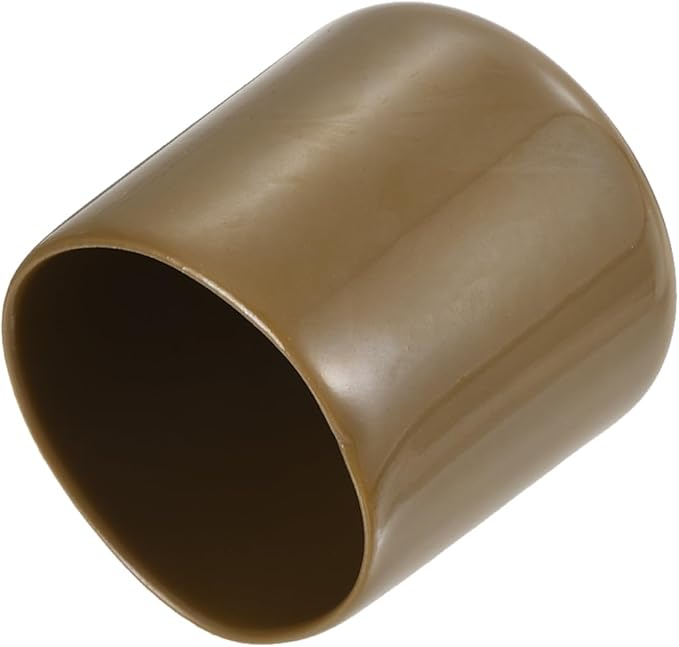 uxcell 20pcs Rubber End Caps 30mm(1 3/16") ID Vinyl PVC Round Tube Bolt Cap Cover Screw Thread Protectors Light Brown