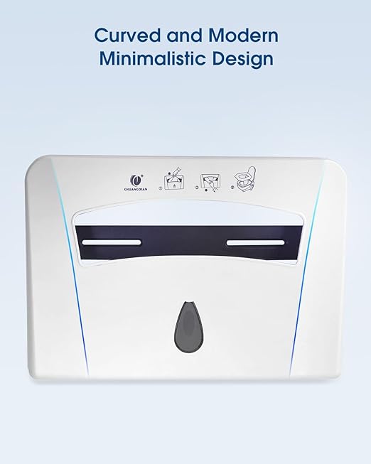 Toilet Seat Cover Dispenser (2-Pcs) Wall Mounted Compatible with Half-fold Disposable Toilet Seat Paper Liners, for Restroom/Bathroom, CHUANGDIAN, White x 2 Pcs