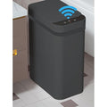 Yatmung 4 Gallons Bathroom Trash Can Automatic Touchless - 15.5 Liters Smart Trash Can Motion Sensor - Narrow, Plastic - Slim Electric Trash Bin - Skinny Garbage Can with Lid (Matte Black)