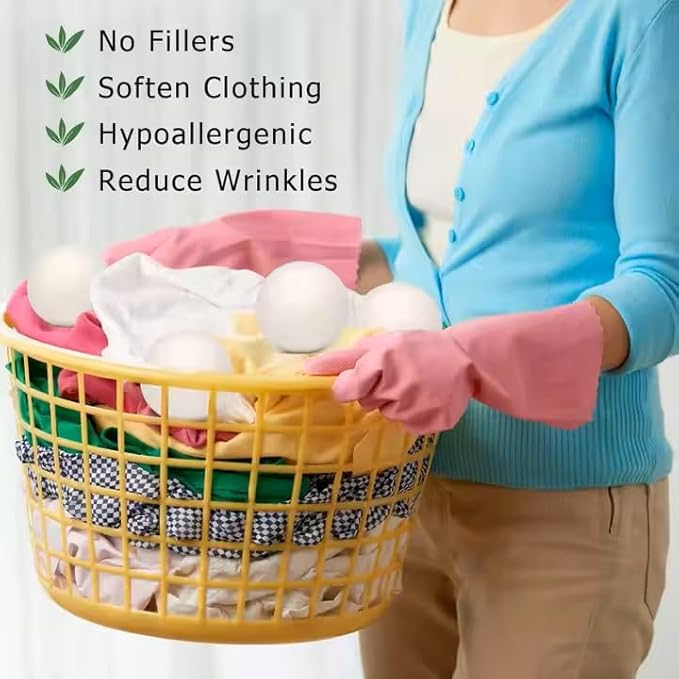 Organic Wool Dryer Balls: Eco-Friendly & Chemical-Free | Our Anti-Entanglement Reusable Balls Eliminate Wrinkle Static | 6-Pack XL Dryer Balls for Laundry is Made with New Zealand Wool (Gray)