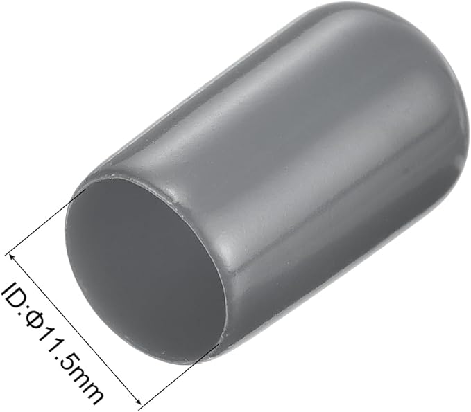uxcell 20pcs Rubber End Caps 11.5mm ID Vinyl Round Tube Bolt Cap Cover Thread Protectors Dark Grey